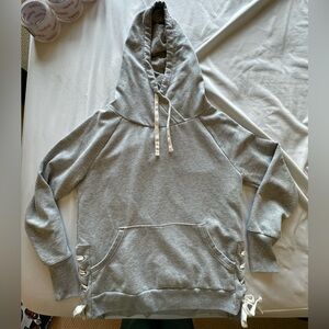 GAP Heather Gray Hoodie w/ Ties